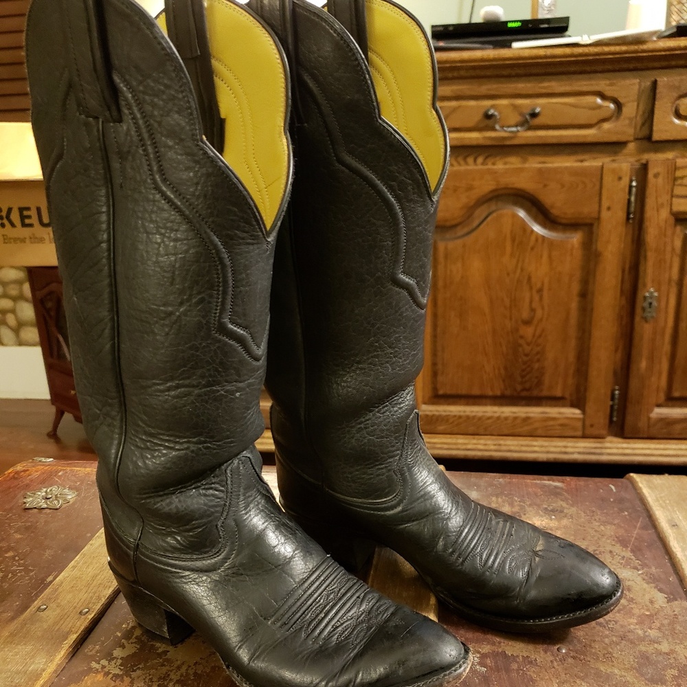 Buffalo hide custom made boots